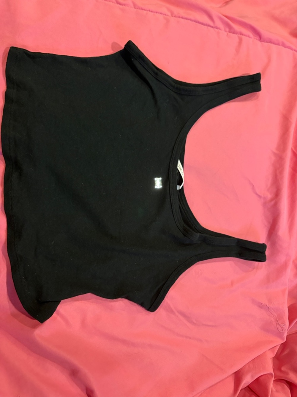 Victoria's Secret Black Ribbed Crop Tank